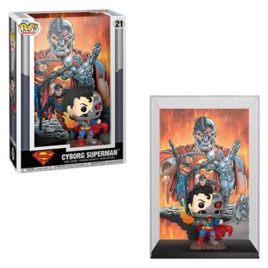 Imagem de Funko Pop Covers Dc Comics: Reign Of The Superman Cyborg, vermelho/azu