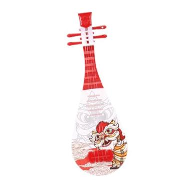 Imagem de YIJU Brinquedo musical de guitarra infantil, simulação ukulele brinquedo dança de brinquedos, mini brinquedo infantil pequeno brinquedo de guitarra, para , Vermelho