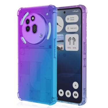 Imagem de Luchantle Capa For Nothing Phone 3A Pro, capa de telefone flexível TPU com absorção de choque, cor gradiente, para mulheres e meninas (roxo-azul)