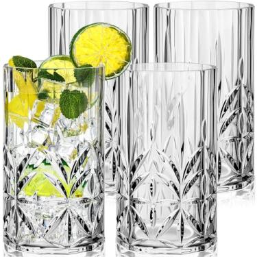 Imagem de Teenyyou 4 peças de copos de plástico para coquetéis de 510 g copos de uísque inquebráveis copos de água de plástico copo de vinho transparente copo de praia inquebrável para festa interna e externa à