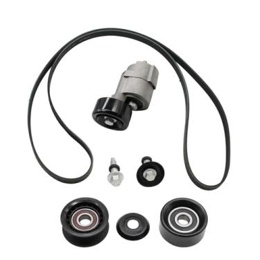 Imagem de Jecoupoon Kit de correia tensora e polia intermediária com nervuras em V compatível com Forte 10-13 Optima 11-16 Santa Fe 10-12 Sonata 11-14 Tucson 11-13 2.0L 2.4L 2010-2016 2528125000 252122G766 0