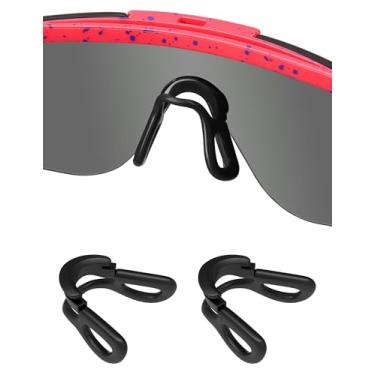 Imagem de Well-aimed Almofadas de nariz de substituição compatíveis com óculos de sol juvenil Pit Viper The XS, peça de nariz de borracha macia confortável - Preto*2