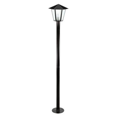 Imagem de Poste Colonial 2,16cm Sextavado Vidro Pontilhado Blumenau Preto