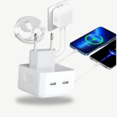 Imagem de Carregador Turbo 50W Compatível iPhone X Xr 8 11 12 13 14 Plus Pro Max