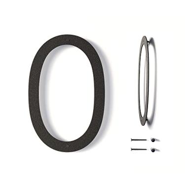 Imagem de Números de casa flutuantes modernos de 30,5 cm (12 polegadas) para exteriores | Números de endereço residencial à prova de ferrugem revestidos em preto | Números de metal