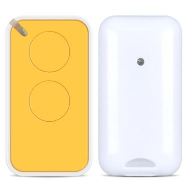 Imagem de RETROSUN Mini transmissor Inti de 2 canais INTI2/A, controle remoto de substituição, para bom controle remoto receptor Apollo 433, para controle remoto de abridor de portão Apollo (amarelo)