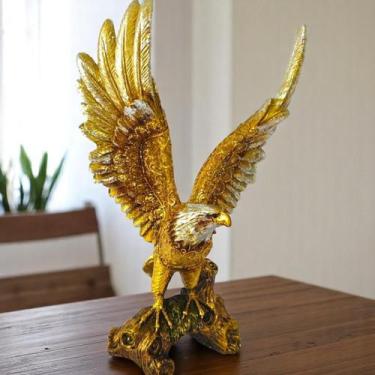 Imagem de Aguia Estátua Decoração Rack Estante Mesa Escritório Luxo - Brateliez