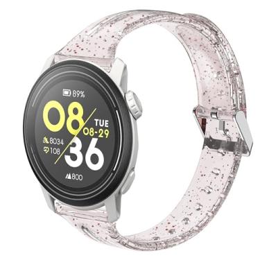 Imagem de Compatível com pulseira feminina COROS PACE 3, 20 mm, 22 mm, silicone macio com glitter, pulseira esportiva transparente compatível com smartwatch Coros PACE 3/APEX 2 Pro/APEX 46 mm/APEX 2/PACE 2/APEX