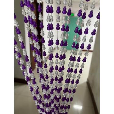 Imagem de ZiDeTang 18 fileiras de cortina de acrílico com contas para porta de cabaça decoração de casa, divisória de quarto, borla, janela, painel de tela para casamento, café, escritório (99,8 cm x 194,8 cm