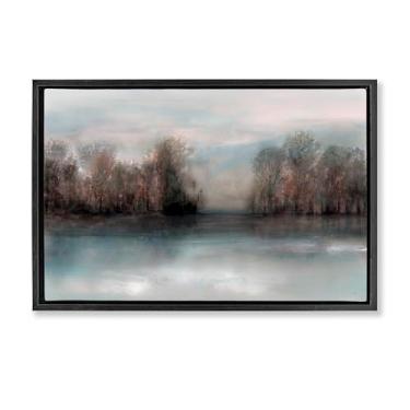 Imagem de Stupell Industries Murky Forest Mirage Black Framed Floater Canvas Wall Art Design por Val Rhodes, 78 x 53 cm