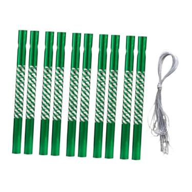 Imagem de Bothyi Conjunto de 10 tubos de sinos de vento de alumínio, kit de sinos de vento feitos à mão, tubos vazios para artes e ofícios de jardim, quintal suspenso, Verde