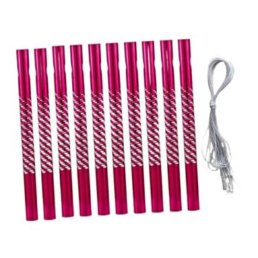 Imagem de Baoblaze Conjunto de 10 tubos de sinos de vento de alumínio, tubos vazios de reposição, kit para pendurar ao ar livre, pátio, quintal, adultos e crianças, Rosa