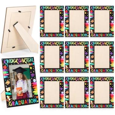 Imagem de Yaomiao 10 porta-retratos de formatura pré-escolar, 10 x 15 cm, de madeira, My First Kindergarten, formatura, 2025, suporte vertical para fotos pré-escolares, presentes para meninos e meninas, filhos