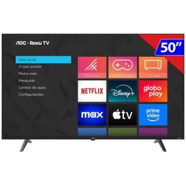 Imagem de Smart TV AOC DLED 50 Polegadas 4k WI-FI Roku TV 50U7045/78G