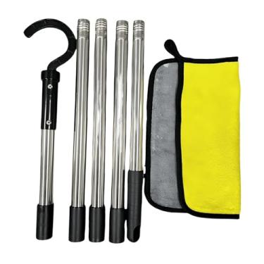 Imagem de Generic Gancho para aspiradores robóticos de piscina, resistente, prático para limpeza de lagos e quintal, acessórios de gancho para postes de piscina, 5 Seções