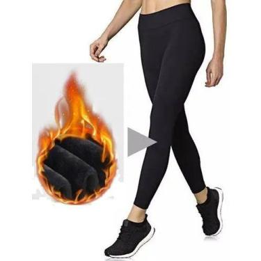 Imagem de Meia Calça Forrada Flanelada Preto Cintura Alta Térmica Ideal Para Uso