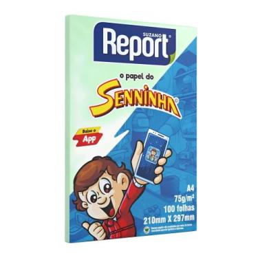 Imagem de Papel Sulfite Verde Report do Senninha 210x297mm A4 C/100 Folhas 75g -