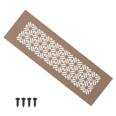 Imagem de PATIKIL Capa de ventilação de porta de 25 x 7 cm, capa de ventilação de grade de alumínio resistente com parafusos de montagem para porta de guarda-roupa de armário, marrom