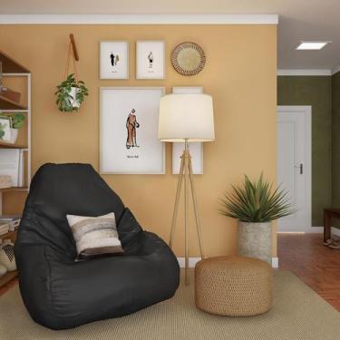 Imagem de Puff Redondo Preto - Mobly