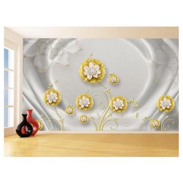 Imagem de Papel De Parede 3D Floral Textura Sala Flores 3,5M Xfl251 - Você Decor