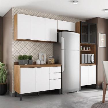 Imagem de Cozinha Completa Firenze 04 Peças 11 Portas e 02 Gavetas Demóbile Amendola Touch/Branco