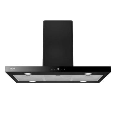 Imagem de Coifa e Depurador de Ilha Eos 90cm Premium com Painel Digital Touch e Vazão de 1200m³/h Inox Preto Eco91itdp 110v