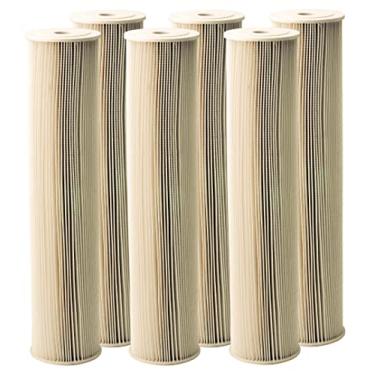 Imagem de Pentair Pentek ECP5-20BB Filtro de água de sedimento azul grande, 50 polegadas, cartucho de substituição de poliéster de celulose plissado resistente para toda a casa, 50,8 cm x 11,4 cm, tampa branca