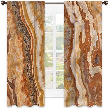 Imagem de Cortinas blecaute de mármore para quarto - Cortinas escurecidas com isolamento térmico para sala de estar, L 132 x C 213 cm