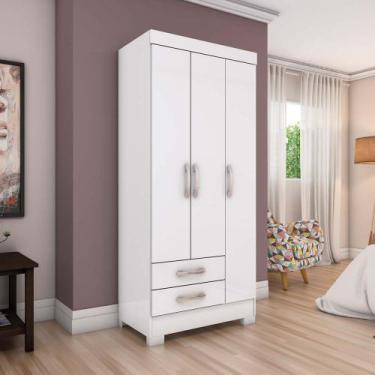 Imagem de Guarda-roupa Juvenil 82,5cm com Pés 3 Portas 2 Gavetas Briz BE16 - Bra