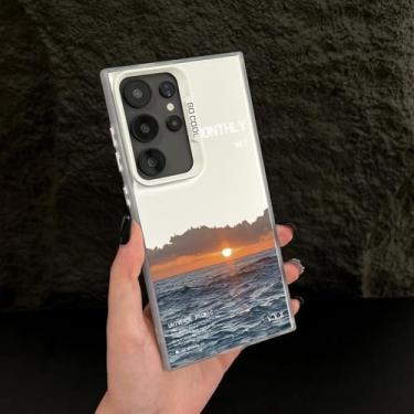 Imagem de YOGISU Capa para Samsung A56 com revestimento Seaside Sunset (para Samsung A56/White Shu)