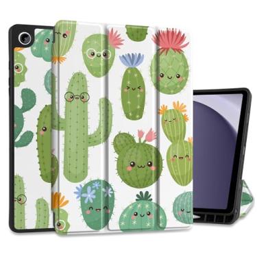 Imagem de MEEgoodo Capa para Samsung Galaxy Tab A9 Plus 27.9 cm 2023 com suporte para caneta S, capas para tablet inteligente A9+ com suporte de couro triplo + capa traseira de TPU macio + despertar/hibernar