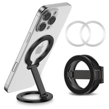 Imagem de Cabo magnético de dois lados para MagSafe, suporte de anel de telefone removível ajustável para iPhone 16/15/14/13/12 e capa MagSafe, Samsung Galaxy S25 S24 S23 A16 A15, adequado para suporte