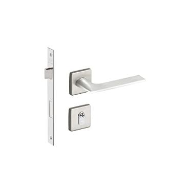 Imagem de FECHADURA MALBA IMAB EXTERNA C/CILINDRO ESCOVADA ACETINADA QUADRADA CHAVE PEQUENA CA 55MM