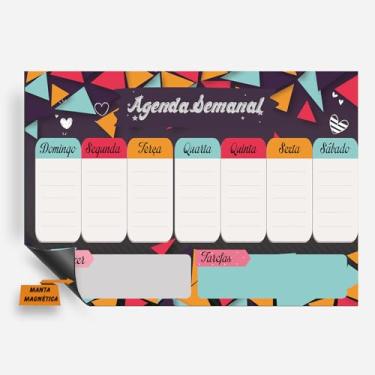 Imagem de Planner Imã de Geladeira - Quadro Lousa Magnética - Planejamento Mensal Semanal 20x30cm ou 30x40cm (60, 20x30cm)