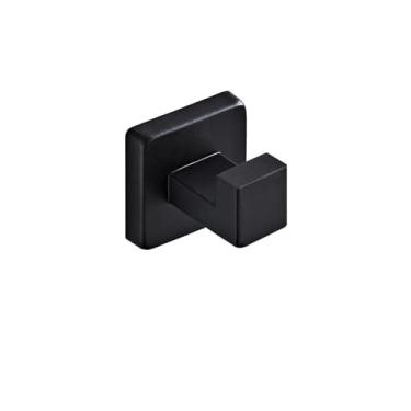 Imagem de Conjunto de banheiro de aço inoxidável preto - 4 peças de suporte para toalhas e papel higiênico - ferragens, gancho único