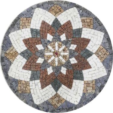 Imagem de Mandala Indiana Piso Mosaico árabe Tamanho 80cm