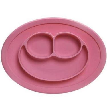 Imagem de Pratinho Prato Bebê Alimentação Divisória Silicone Rosa - Turminha Gua