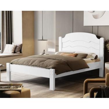 Imagem de Cama De Casal em Madeira MDF Iris Reforçada Estilo Moderno Para Quarto