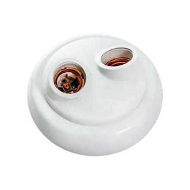 Imagem de Plafon Duplo Branco Soquete Para Iluminação - Opl 24608