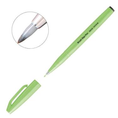 Imagem de Caneta Pincel Brush Sign Pentel Lettering Desenho Caligrafia, Verde Cl