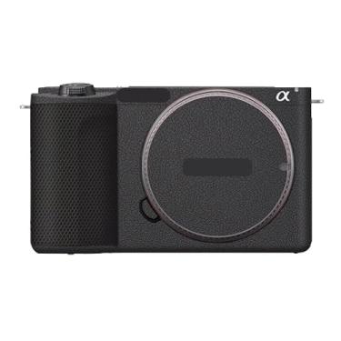 Imagem de Película de vinil antirriscos para Sony ZV-E10 II Película de desenho animado protetor corporal casaco acessórios de fotografia adesivo E10 Mark II (couro preto)