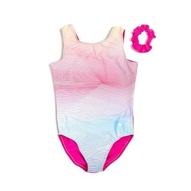 Imagem de Collant de ginástica Destira para meninas de nível linear perfeito, rosa, Child Large