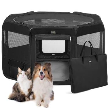Imagem de DONORO Cercadinho para cães, cercadinho portátil para animais de estimação para cães pequenos/gatos/coelhos/pintinhos, cercadinho para gatos interno/externo com estojo de transporte, zíper r