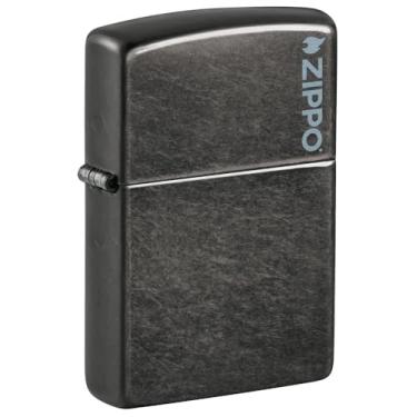 Imagem de Zippo Isqueiro de bolso clássico cinza com logotipo Zippo