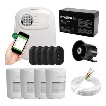 Imagem de Kit Alarme Intelbras COM FIO Sensores Infravermelho PET, 5 Controles e