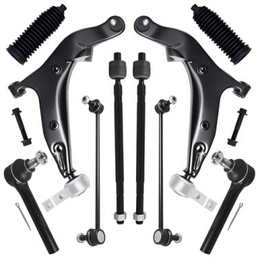 Imagem de AUQDD Kit De Suspensão Dianteira Com 10 Peças, Compatível Nissan Quest 2004-2009, 2 Braços Controle Inferiores Junta Esférica, Barras Estabilizadoras, 4 Extremidades Externas E Internas Da Barra Dir