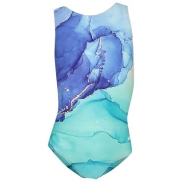 Imagem de Destira Collant de ginástica para meninas, design divertido e elástico super macio - TAMANHOS JÚNIOR/ADULTO, Onda maré, M