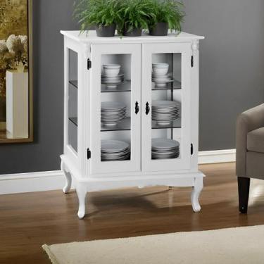 Imagem de Cristaleira de Madeira 2 Portas 2 Prateleiras Pés Luiz XV 1055 - Meyer