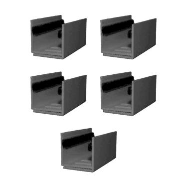 Imagem de 05 Guia U - Externo Ajustável Para Porta De Correr - Preto