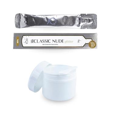 Imagem de Sachê Classic Nude Glitter 14G Vlia + Pote Reutilizável 30G